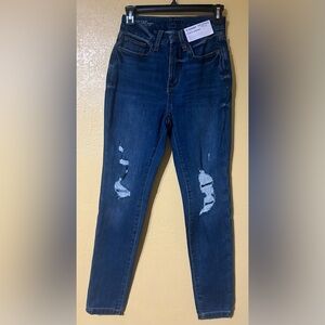 Arizona Jean Company Women's Distressed Dark Blue Skinny Jeans